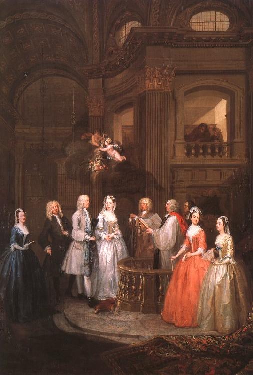 William Hogarth The Wedding of Stephen Beckingham and Mary Cox oil painting picture